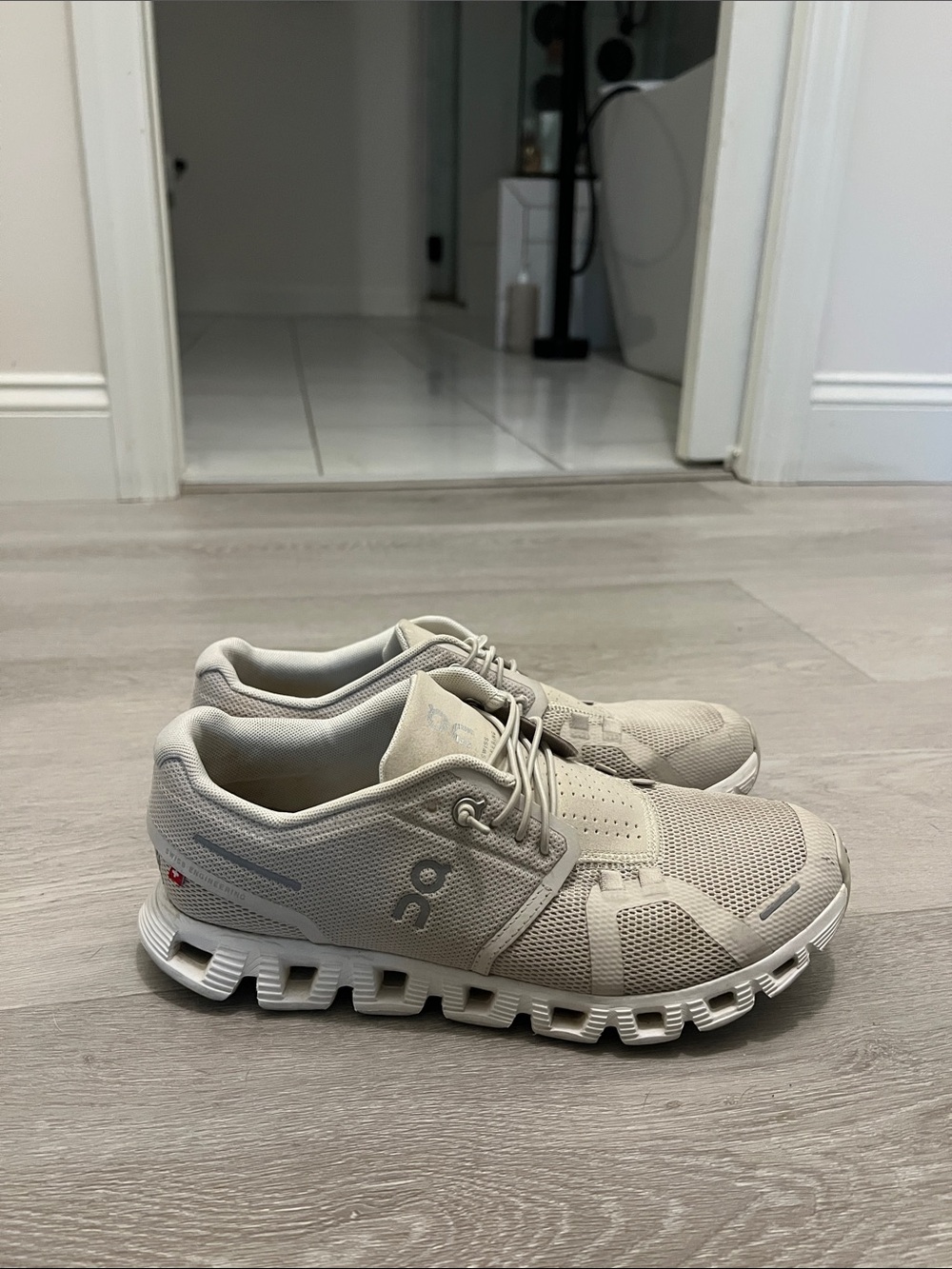 On Running Neutral Beige Lace-Up Sneakers